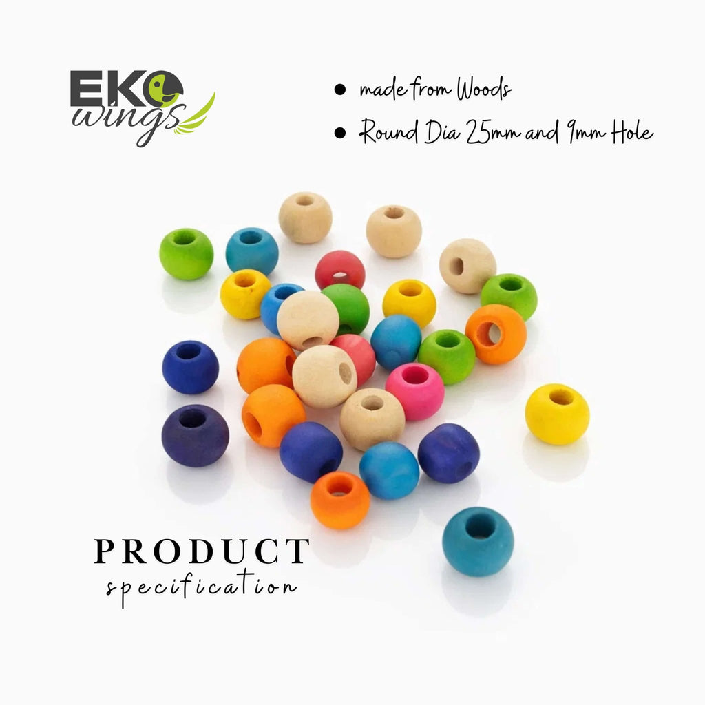 Wood Beads 25mm Refill (Small) - EKOWINGS