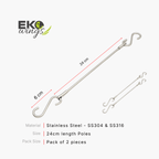 Stainless Steel horizontal Pole Refill (Large)