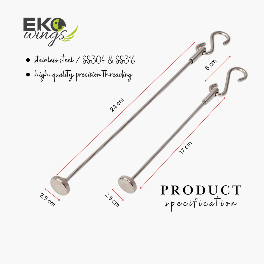 Stainless Steel hanging Pole Refill (Small & Large) - EKOWINGS