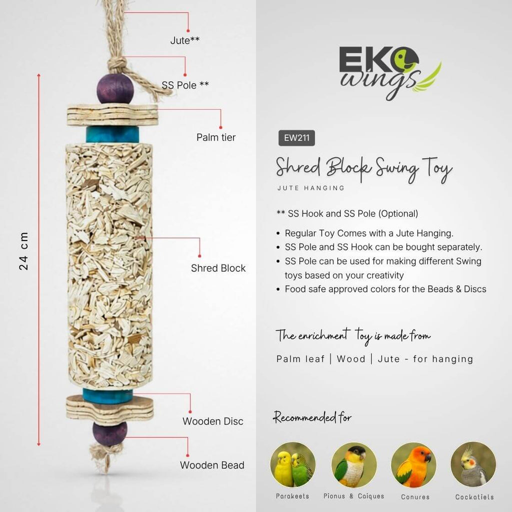 Shred Block Swing Toy ( Medium ) - EKOWINGS
