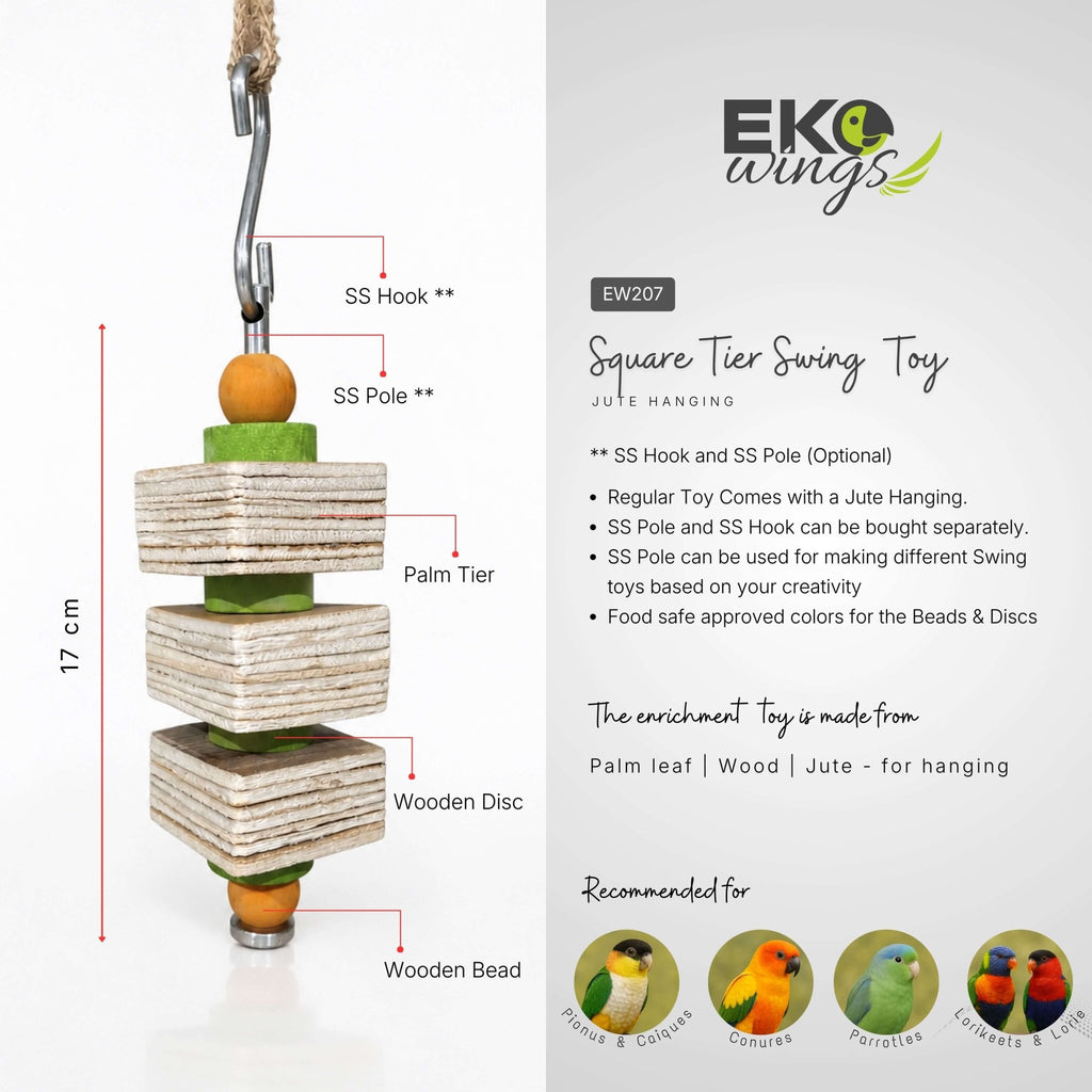 Square Tier Swing Toy ( Small ) - EKOWINGS