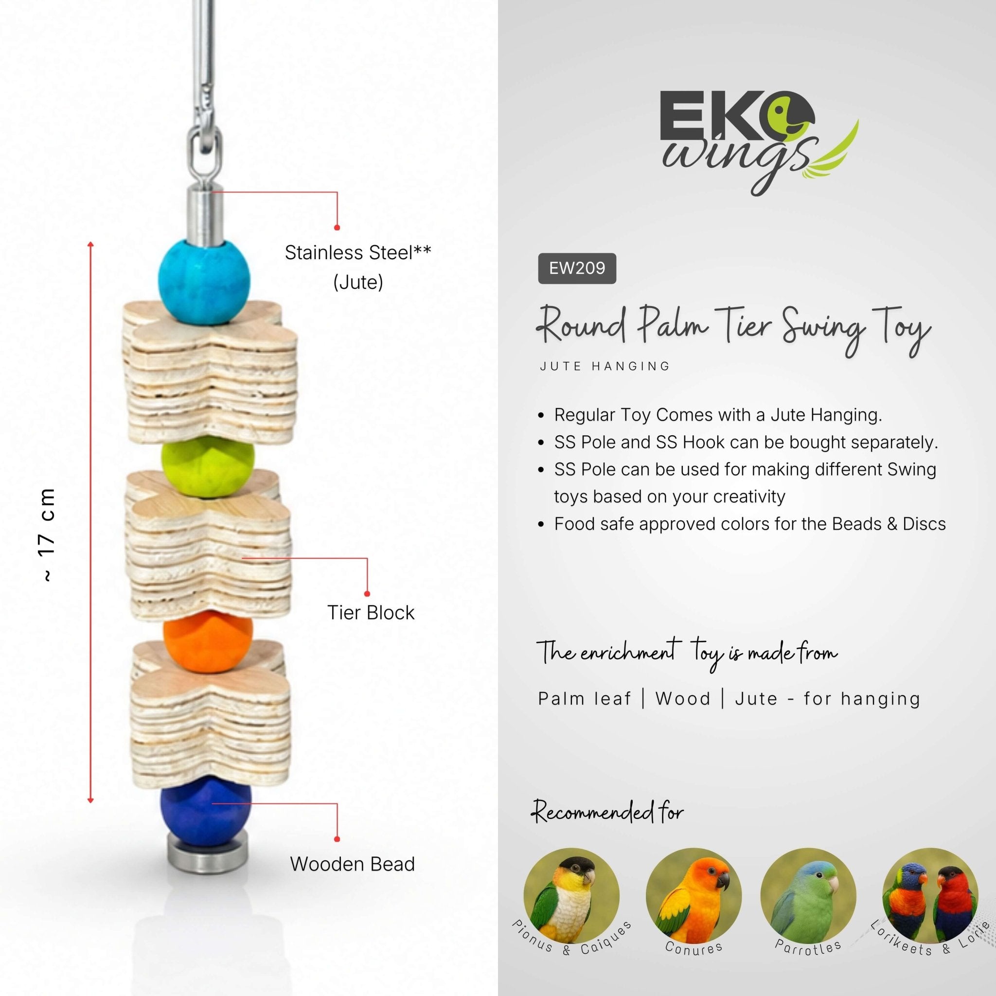 Floral Tier Swing Toy ( Small ) - EKOWINGS