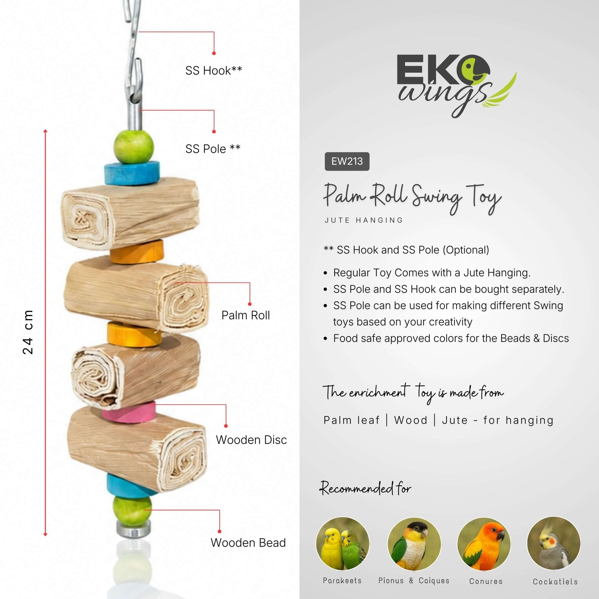 Palm Roll Swing Toy ( Medium ) - EKOWINGS