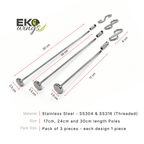 Stainless Steel Threaded Hang Pole Refill (Large) - EKOWINGS