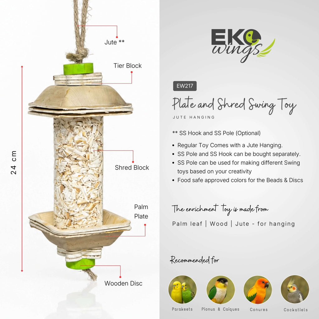 Plate and Shred Swing Toy ( Medium ) - EKOWINGS