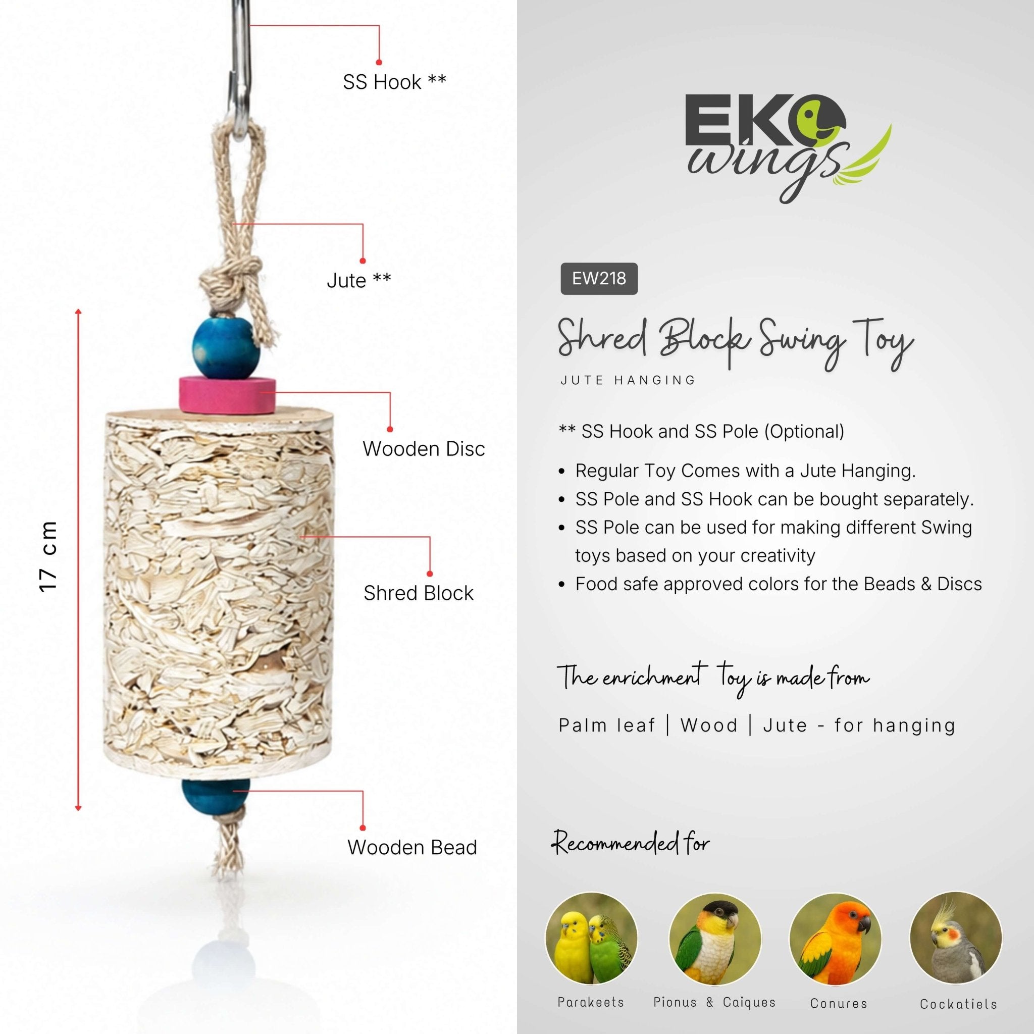 Shred Block Swing Toy ( Medium ) - EKOWINGS