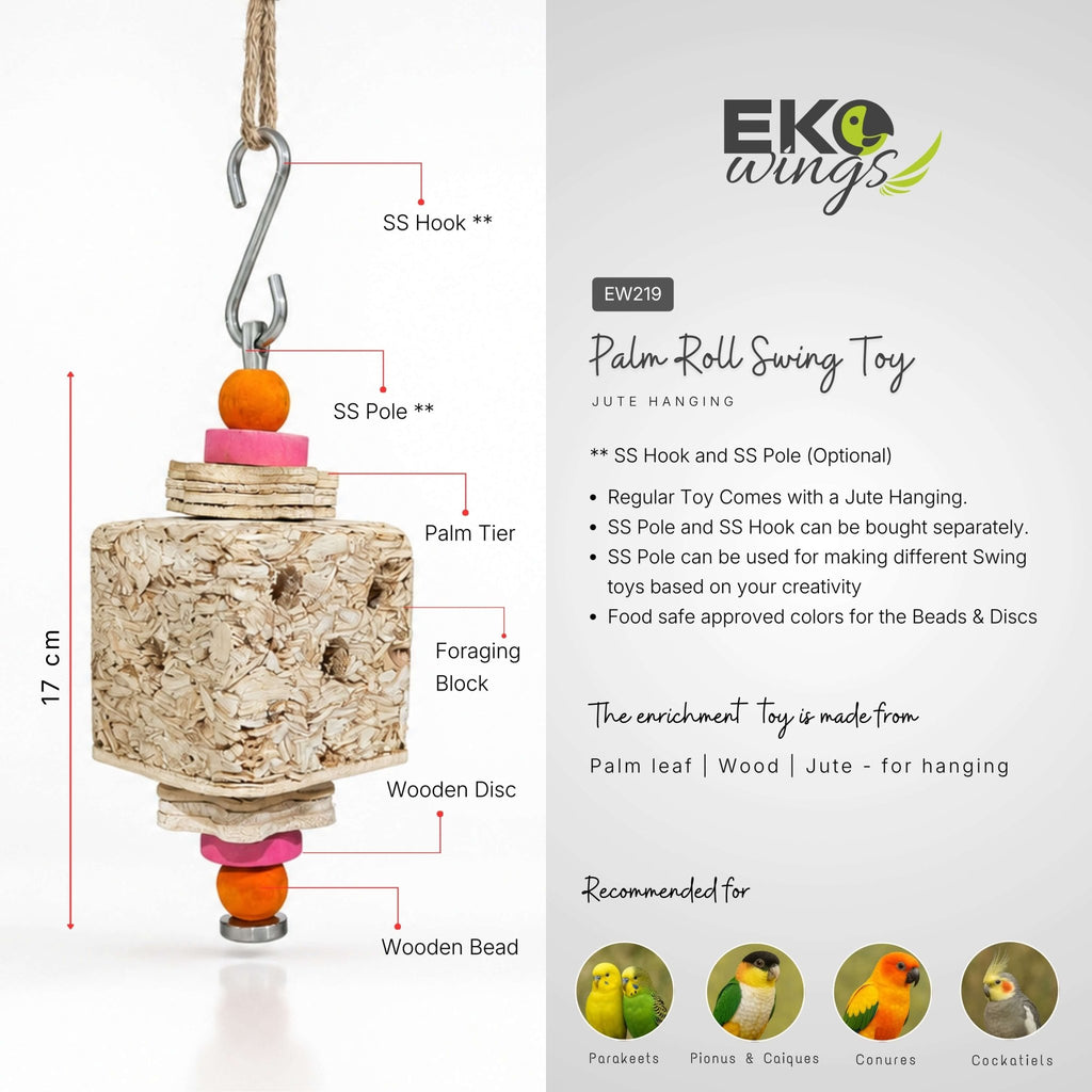 Square Foraging Swing Toy ( Medium ) - EKOWINGS
