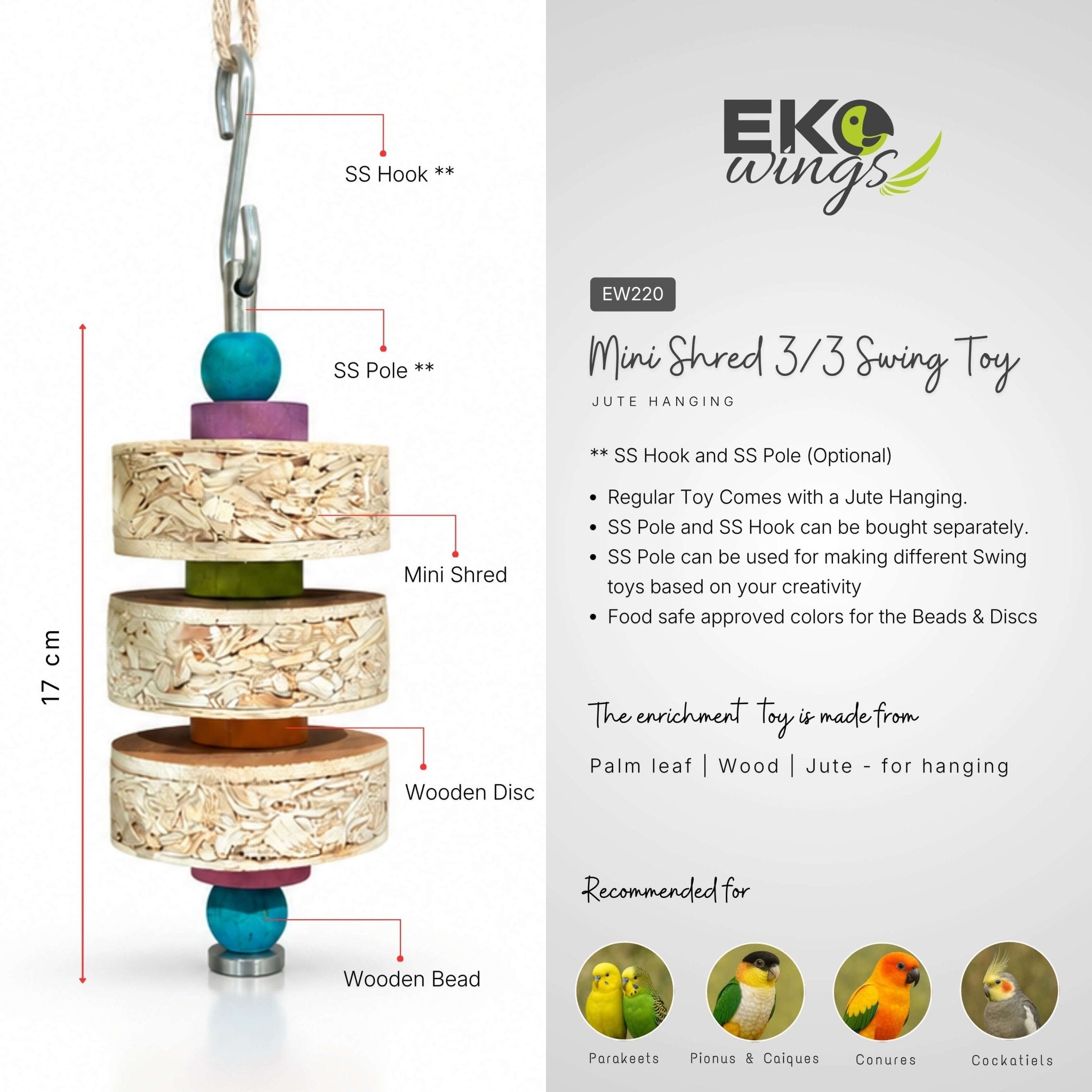 Mini Shred 3/3 Swing Toy ( Medium ) - EKOWINGS