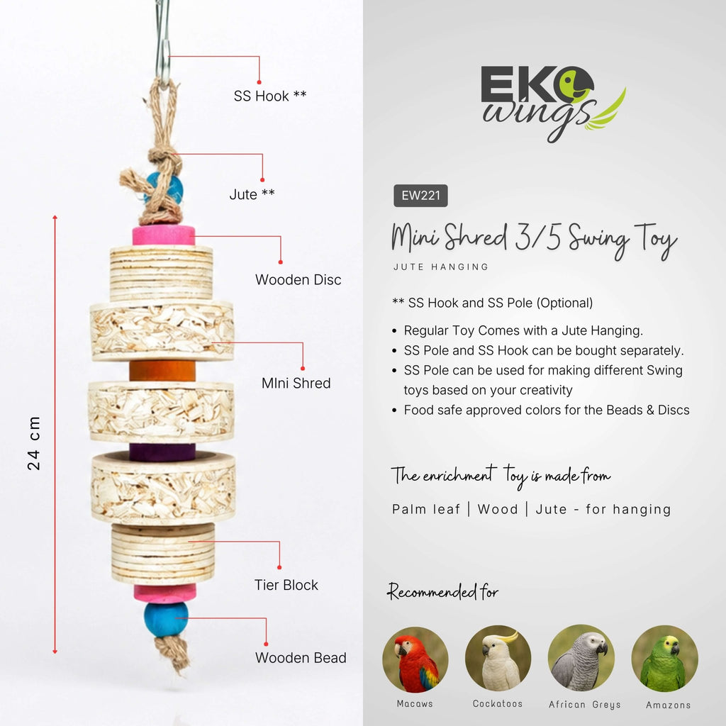 Mini Shred 3/5 Swing Toy ( Large ) - EKOWINGS