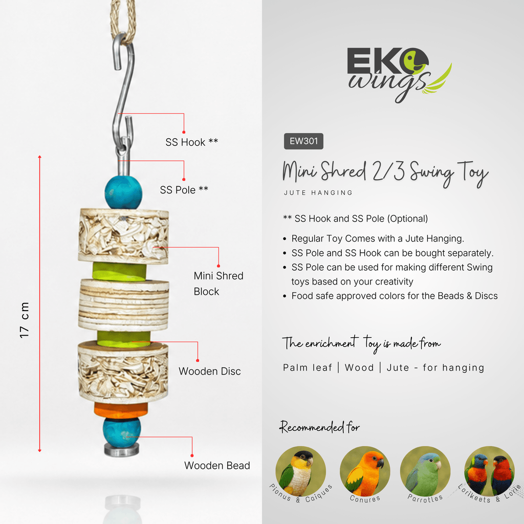 Mini Shred 2/3 Swing Toy (Small) - EKOWINGS
