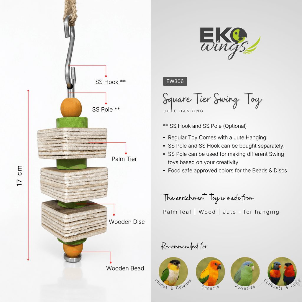 Square Tier Swing Toy ( Small ) - EKOWINGS